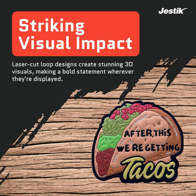 Jestik PVC Patch, Funny Patches, Humorous Tactical Morale Patch with Hook and Loop Fastener, Cute Patches for Backpacks, Military Uniforms, Jeans, Jackets, Vests, Hats & More - Get Tacos - Image 5